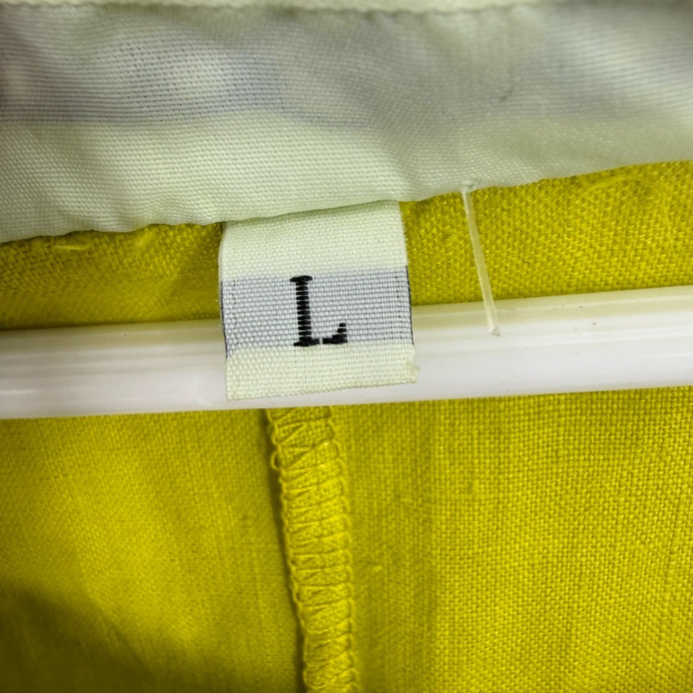BRYN WALKER 100% Heavy Linen LEO bright green  Lagen look Hilo TUNIC L - Picture 7 of 9
